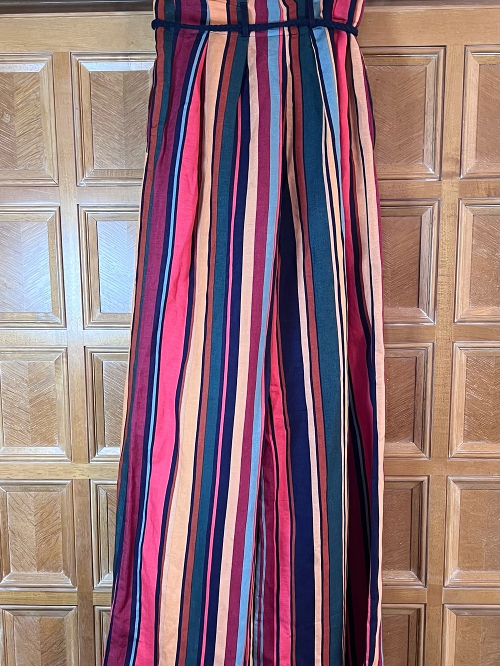 Farm Rio for Anthropologie XS Striped Wide Leg Paperbag Pants Tie Waist - Picture 2 of 2